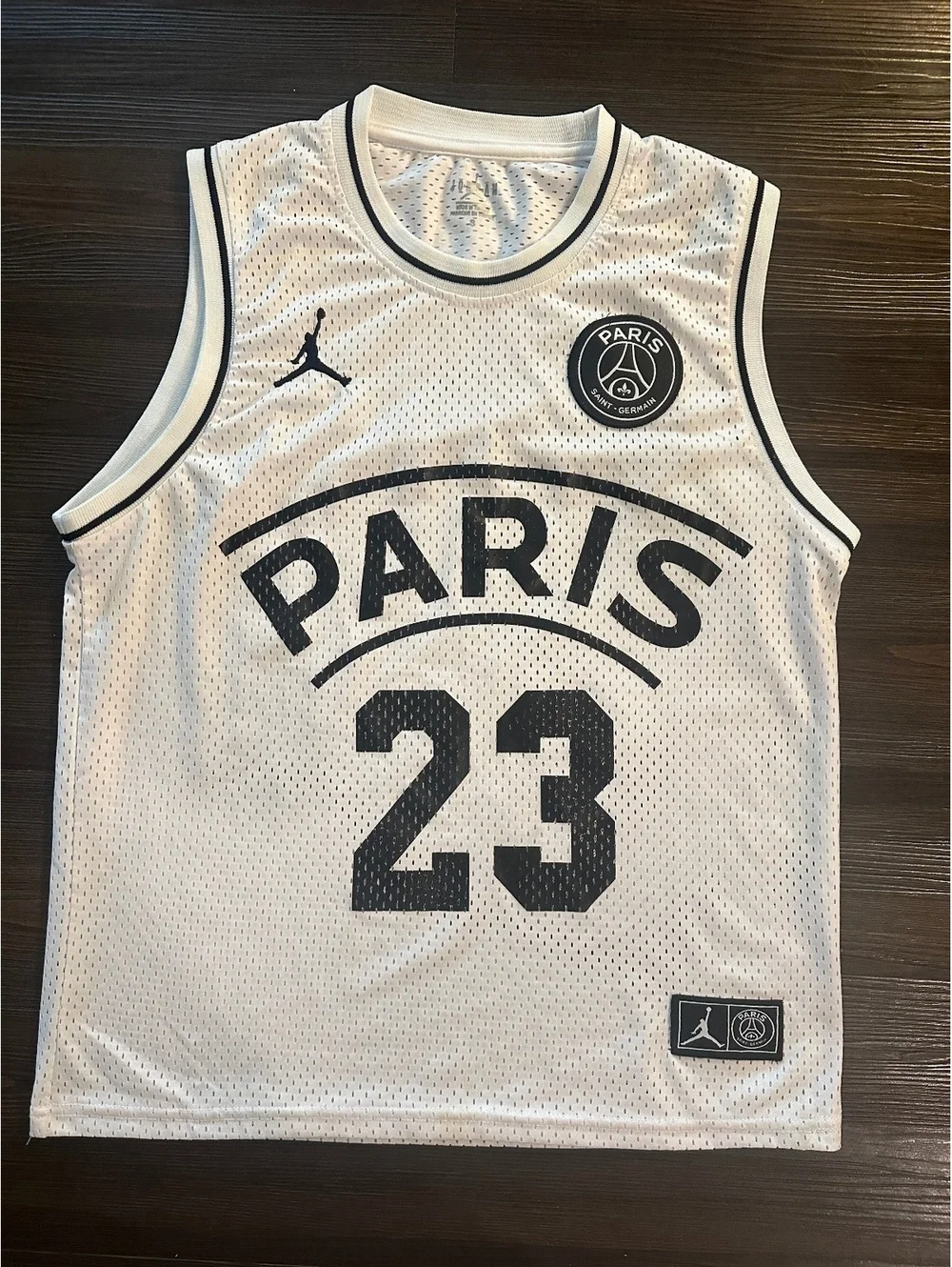 Jordan x PSG White Basketball Jersey small